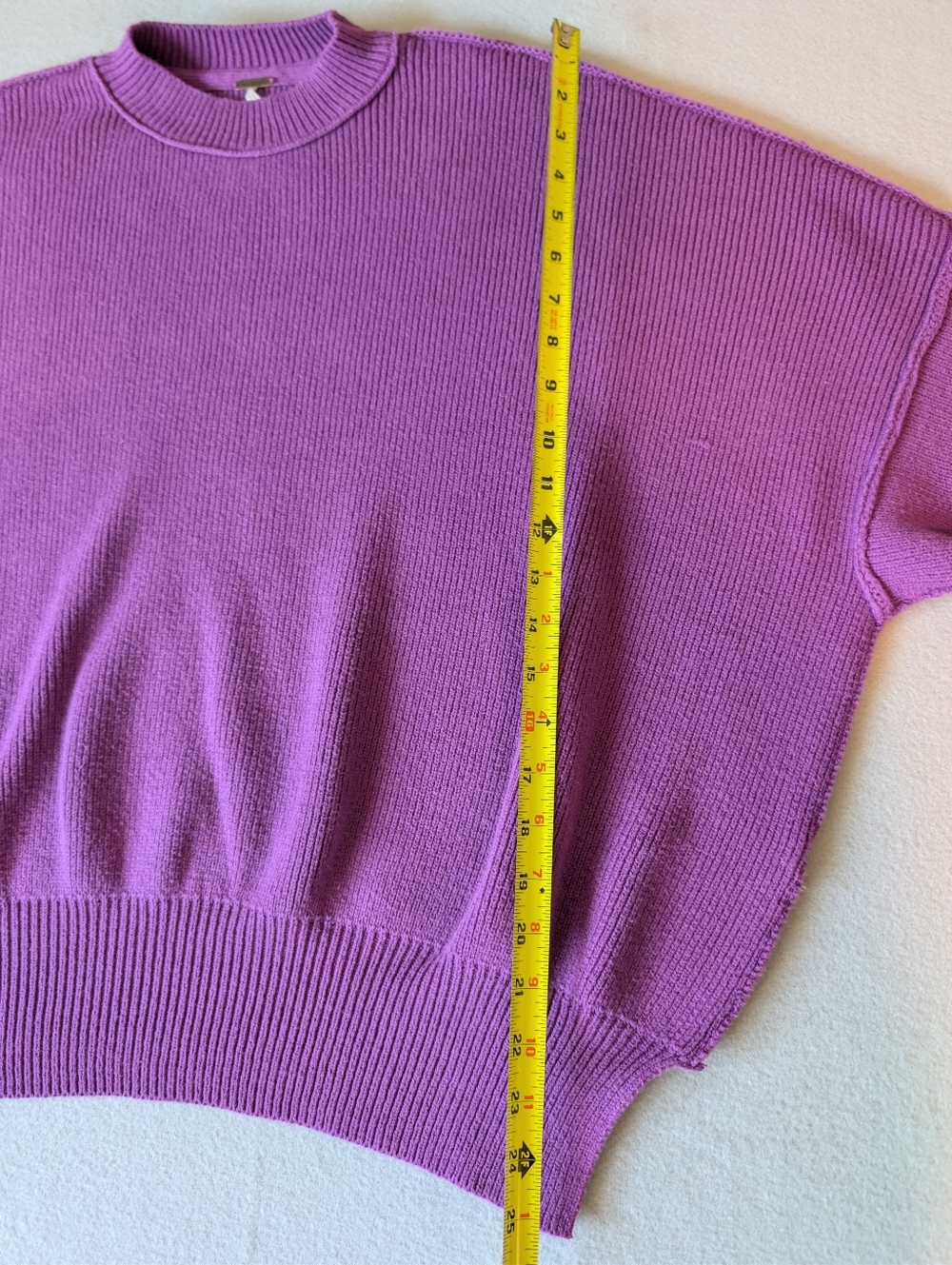 Free People Easy Street Tunic Ribbed Mock Neck Sweater Purple Knit Size XS - Picture 8 of 10